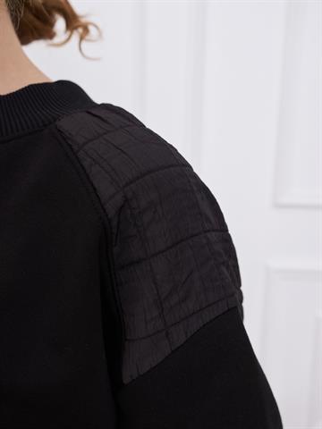 Smile Baskılı Siyah Sweatshirt