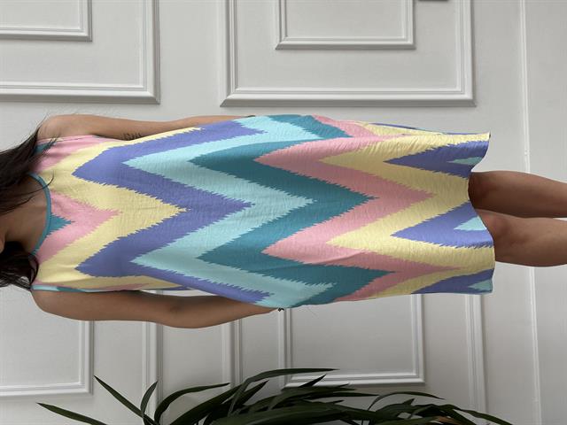 Zigzag Desenli Çan Elbise