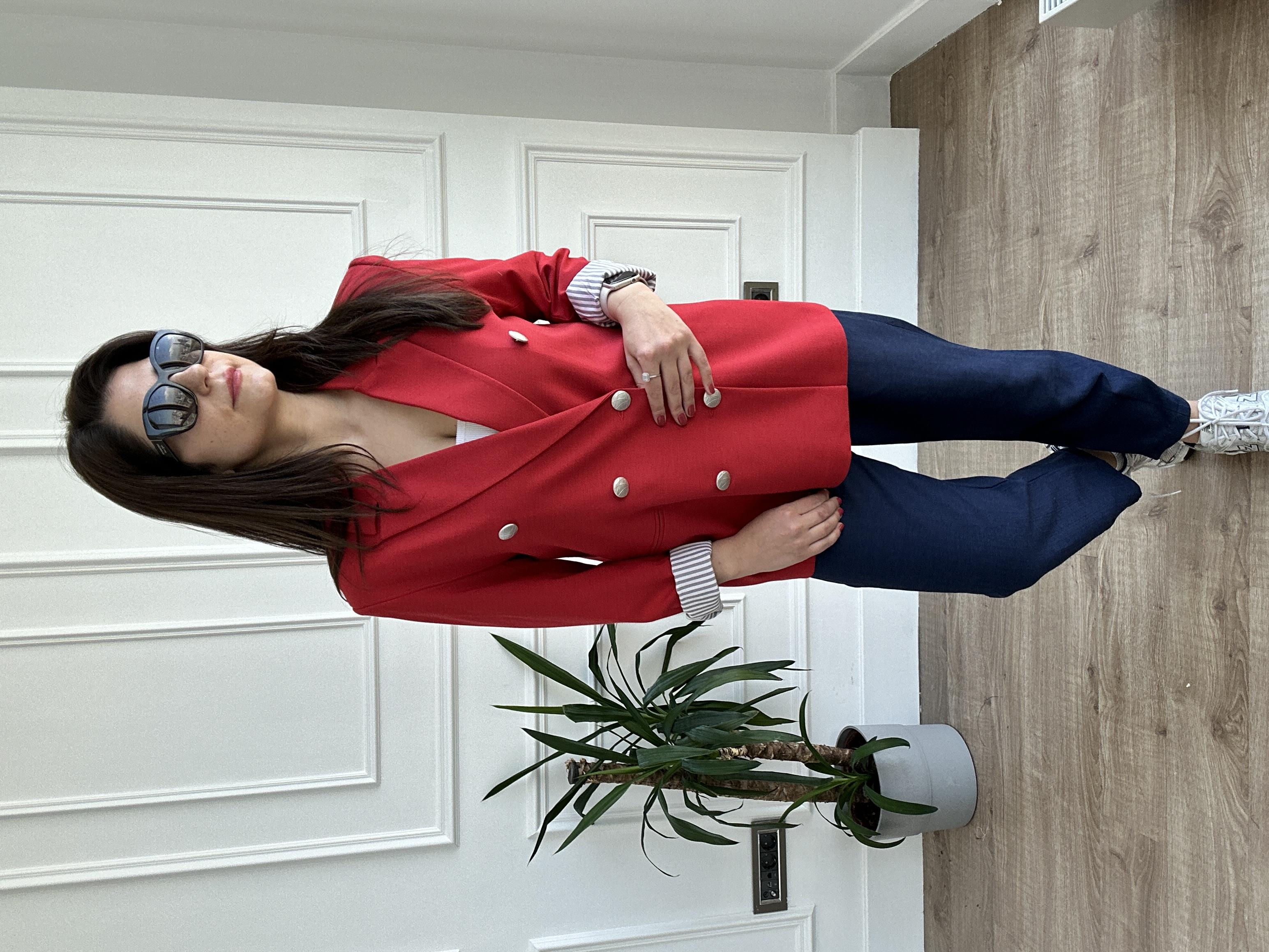 Kırmızı Blazer Ceket