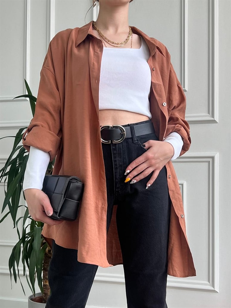 Tarçın Tencel Kumaş Gömlek