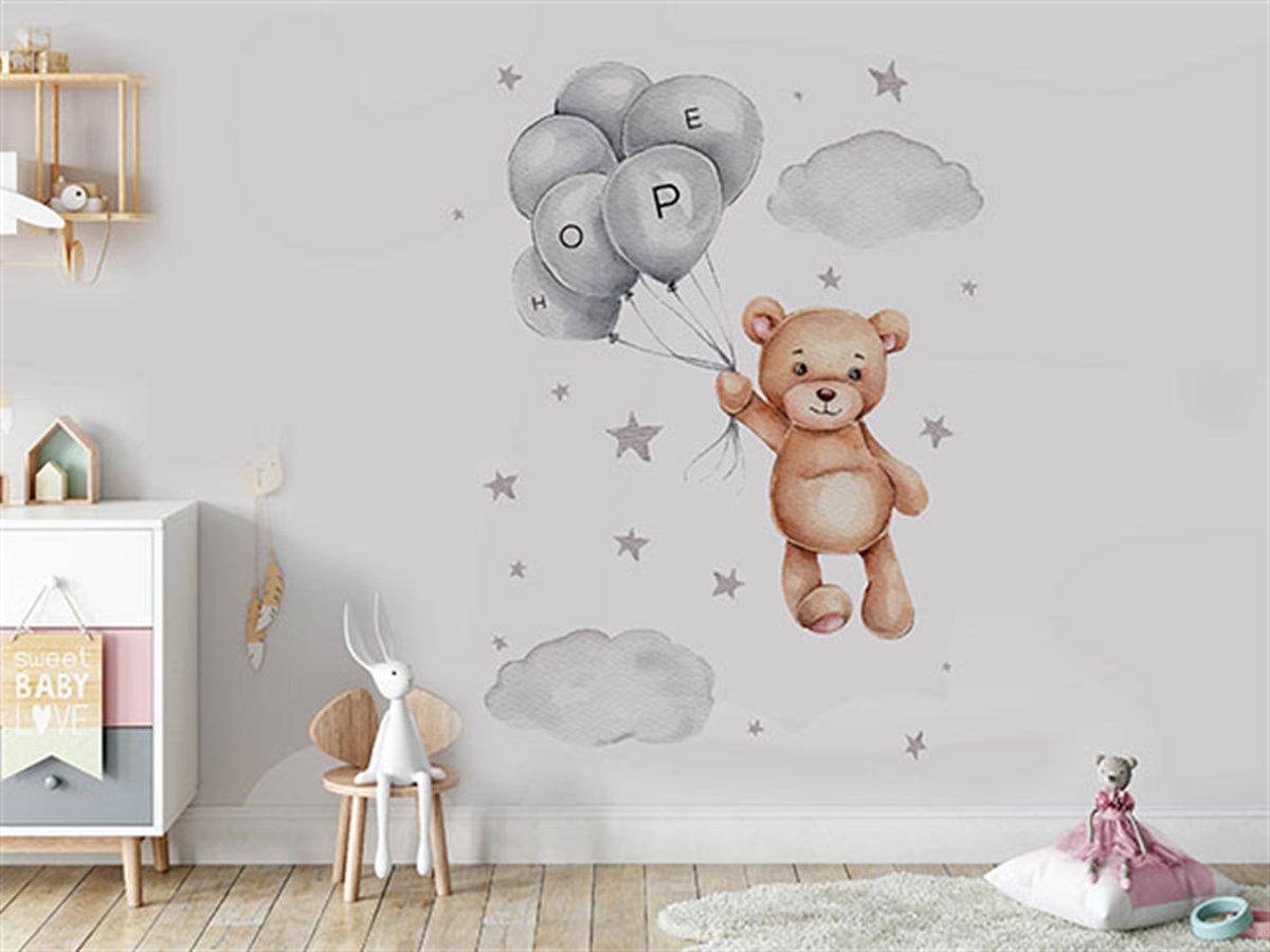 Hopeful Bear Sticker Duvar Etiketi