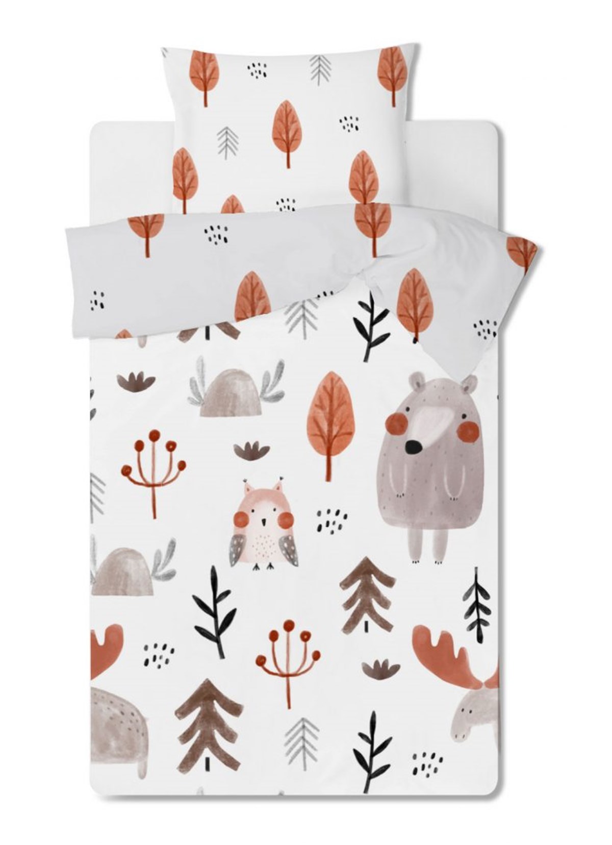 Retro Forest Tek Kişilik Nevresim Takımı