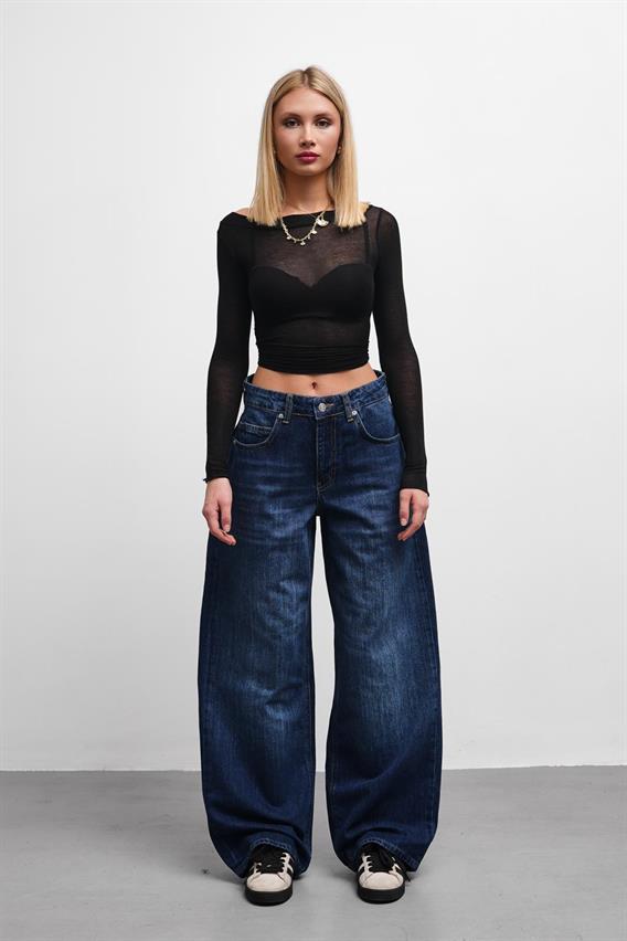 Arista Lacivert Baggy Leg Jean
