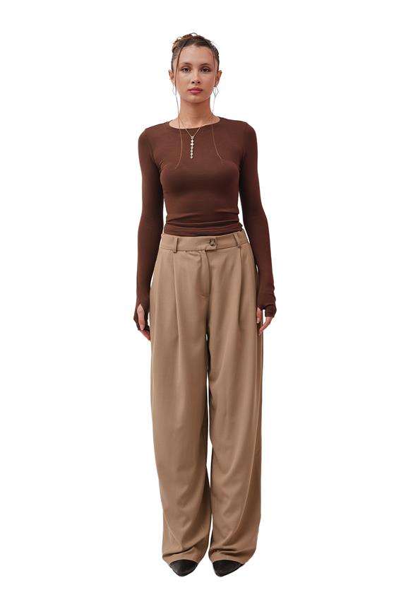 Fable Kahve Parmak Geçmeli Oysh  Basic Bluz