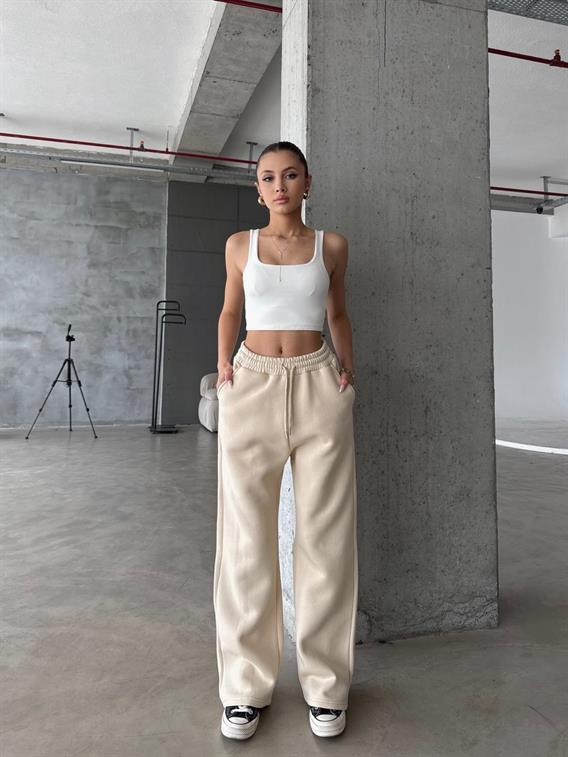 OW Baggy Oversize Bej Eşofman Altı