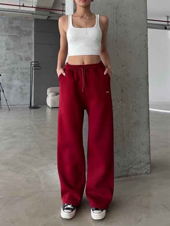 OW Baggy Oversize Bordo Eşofman Altı