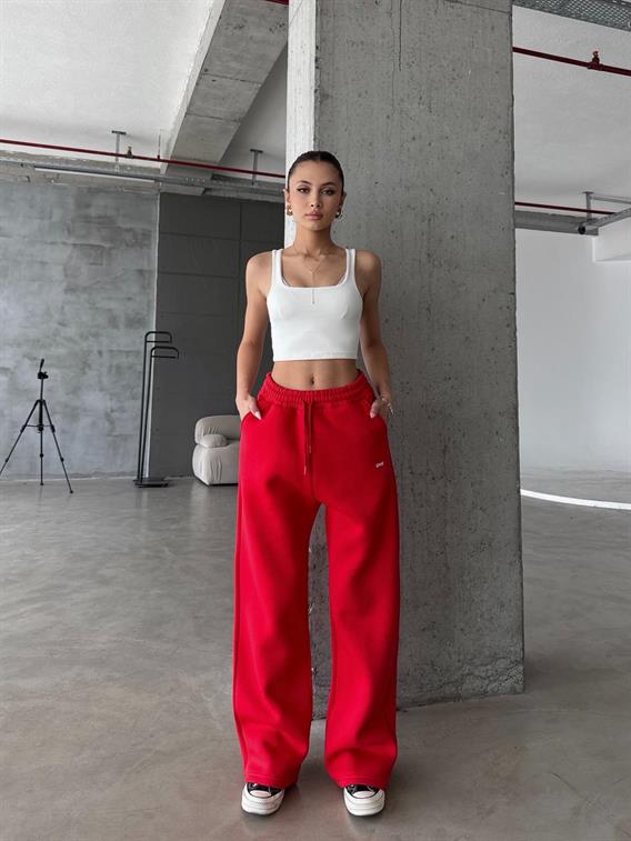 OW Baggy Oversize Kırmızı Eşofman Altı