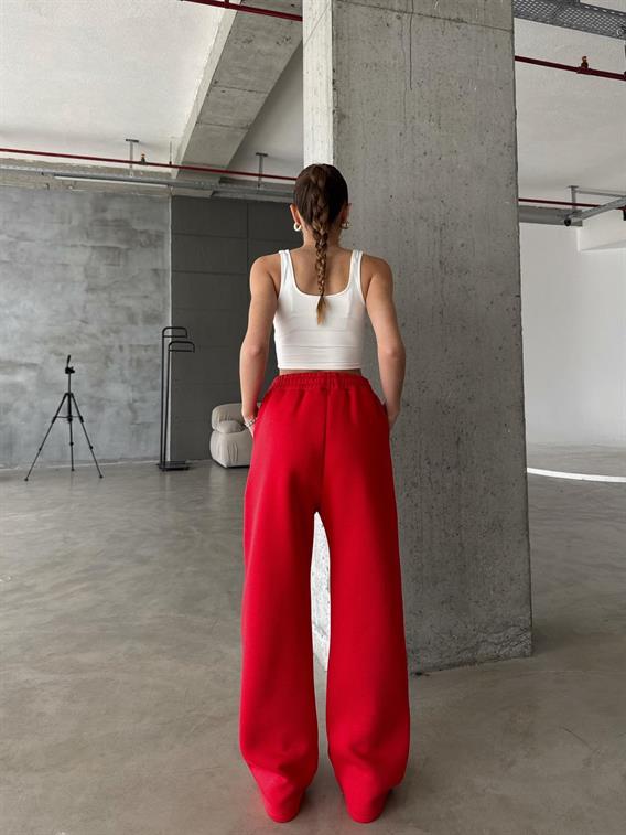 OW Baggy Oversize Kırmızı Eşofman Altı