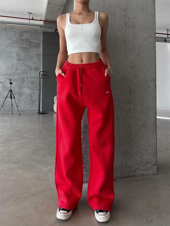 OW Baggy Oversize Kırmızı Eşofman Altı