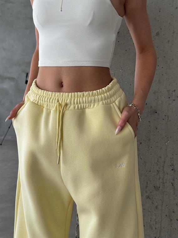 OW Baggy Oversize Sarı Eşofman Altı