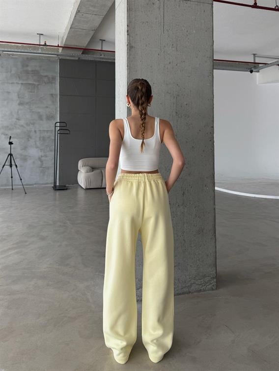 OW Baggy Oversize Sarı Eşofman Altı