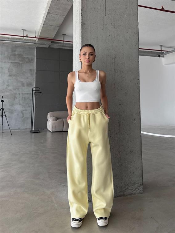 OW Baggy Oversize Sarı Eşofman Altı