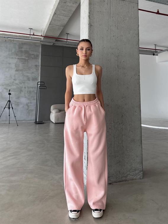 OW Baggy Oversize Toz Pembe Eşofman Altı
