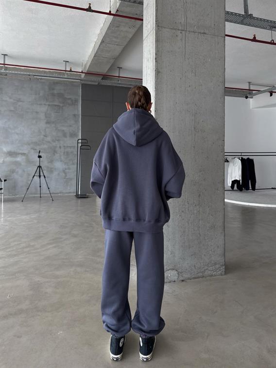 OW Fermuarlı Oversize Antrasit Hırka