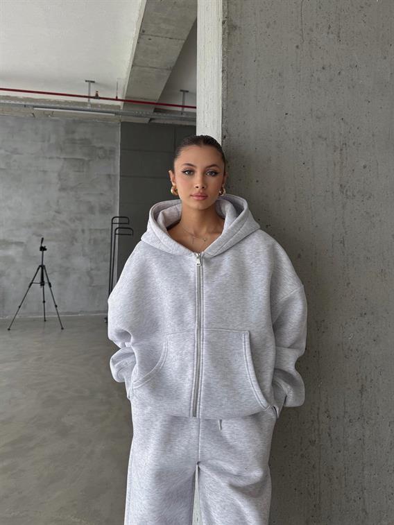 OW Fermuarlı Oversize Karmelanj Hırka