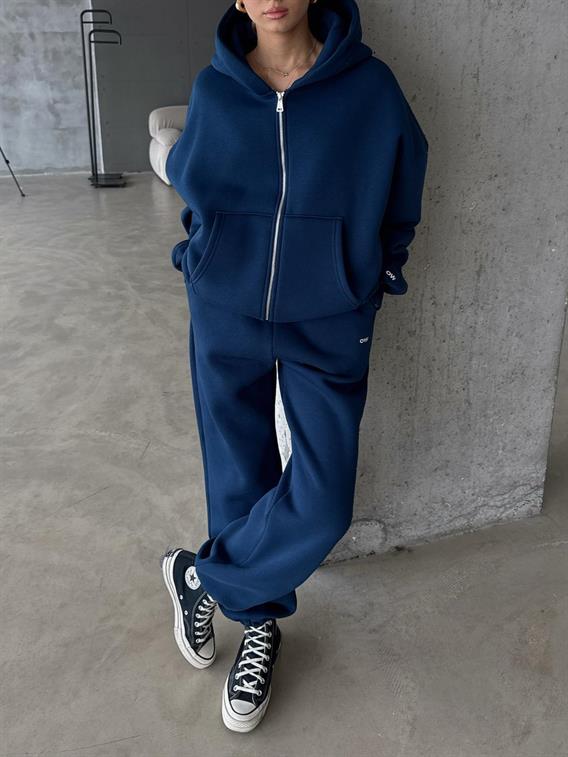 OW Fermuarlı Oversize Lacivert Hırka