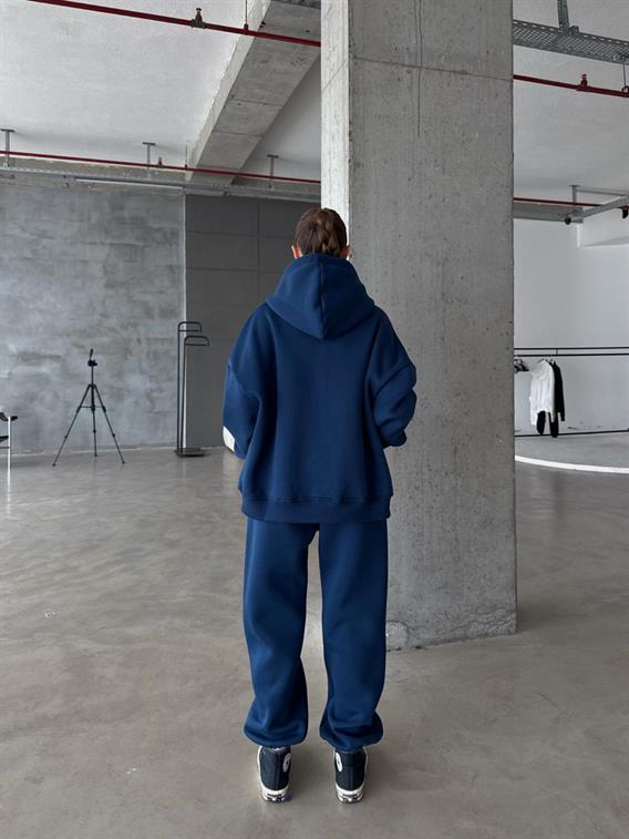 OW Fermuarlı Oversize Lacivert Hırka