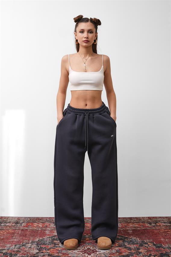 OW Oversize Antrasit Düz Paça Tek Alt