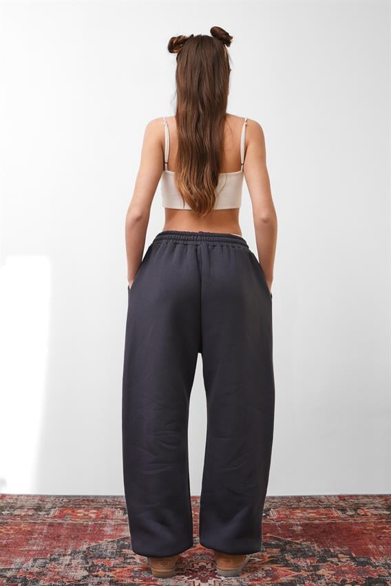 OW Oversize Antrasit Lastik Paça Tek Alt