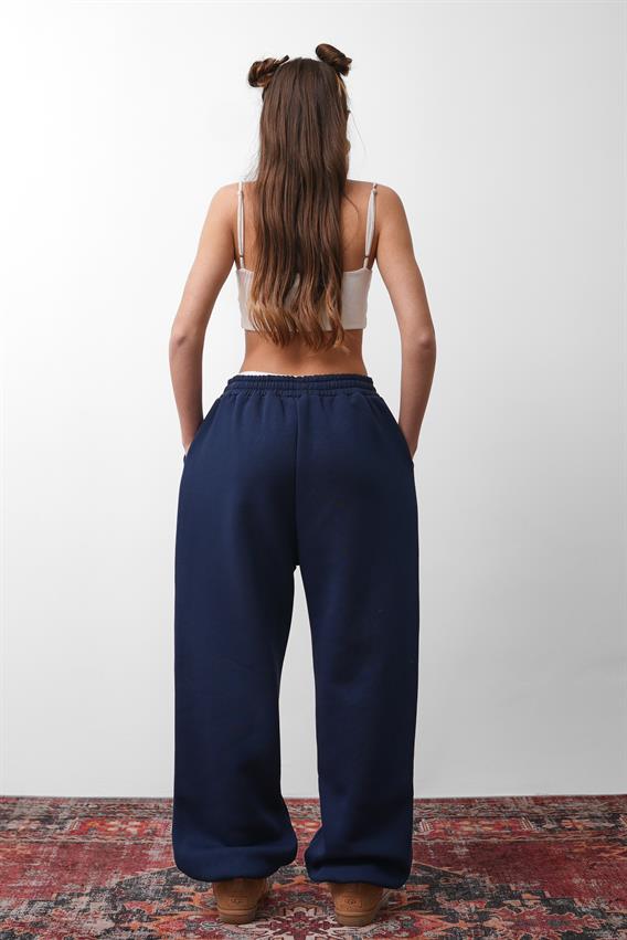 OW Oversize Lacivert Lastik Paça Tek Alt
