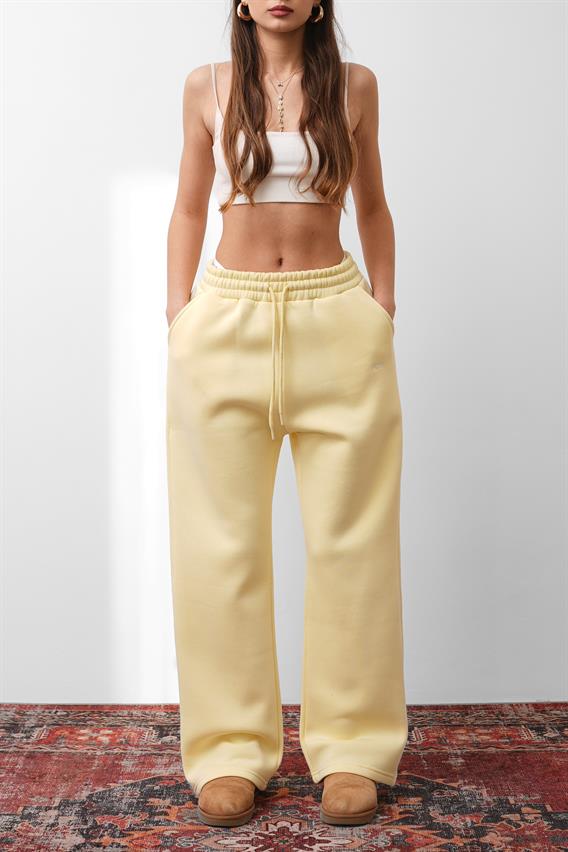 OW Oversize Sarı Düz Paça Tek Alt