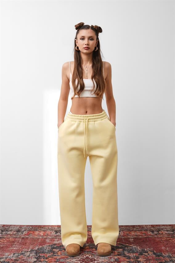 OW Oversize Sarı Düz Paça Tek Alt