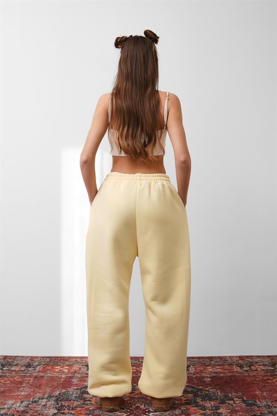 OW Oversize Sarı Lastik Paça Tek Alt