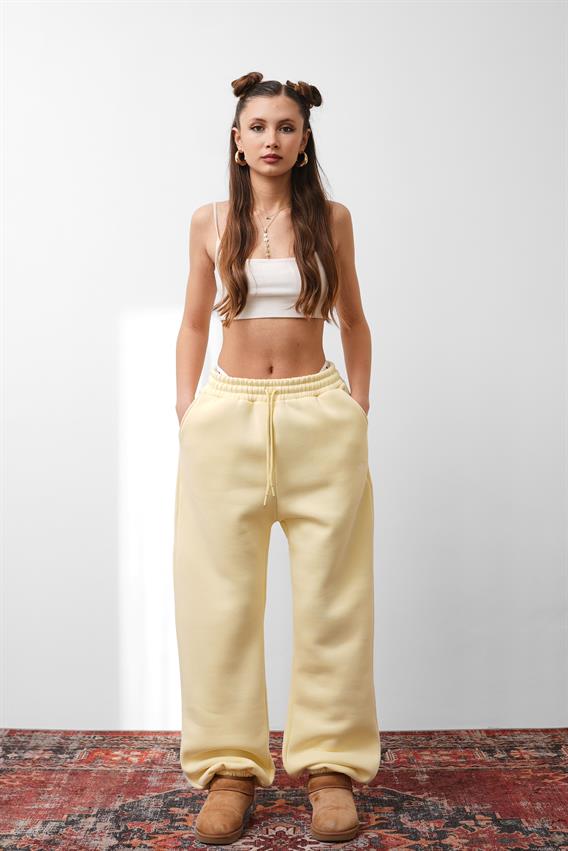 OW Oversize Sarı Lastik Paça Tek Alt