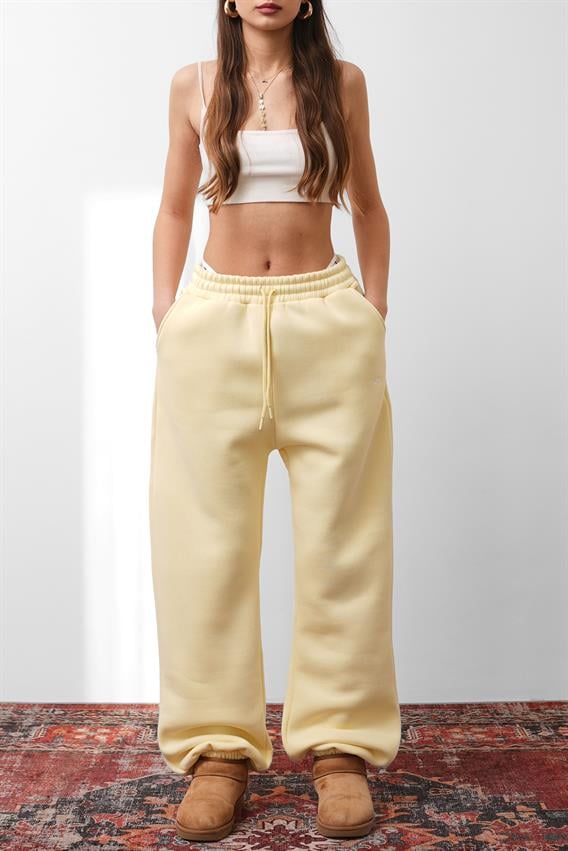 OW Oversize Sarı Lastik Paça Tek Alt