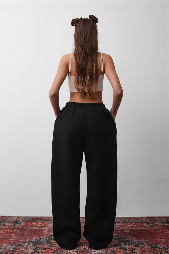 OW Oversize Siyah Düz Paça Tek Alt