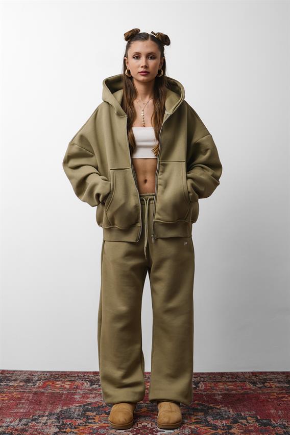 OW Oversize Yağ Yeşili Lastik Paça 2li Takım