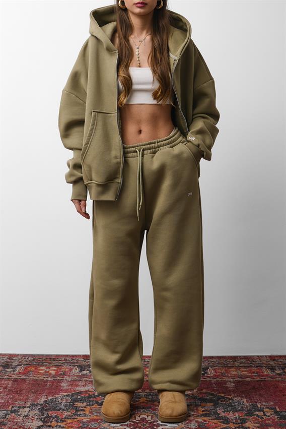 OW Oversize Yağ Yeşili Lastik Paça 2li Takım