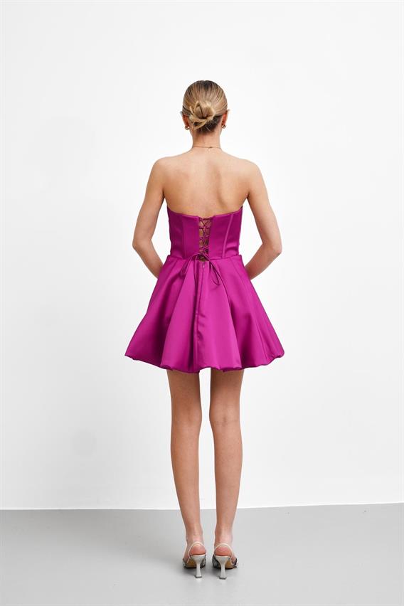 OWNIGHT Mona Lisa Straplez Pembe Kısa Abiye 