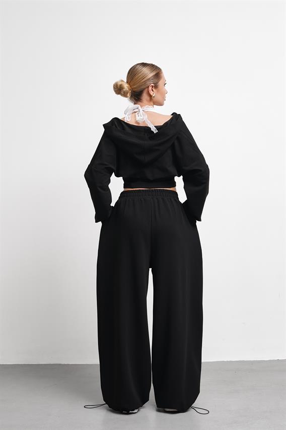 THEOW Dantel Detaylı Oversize Siyah Hırka