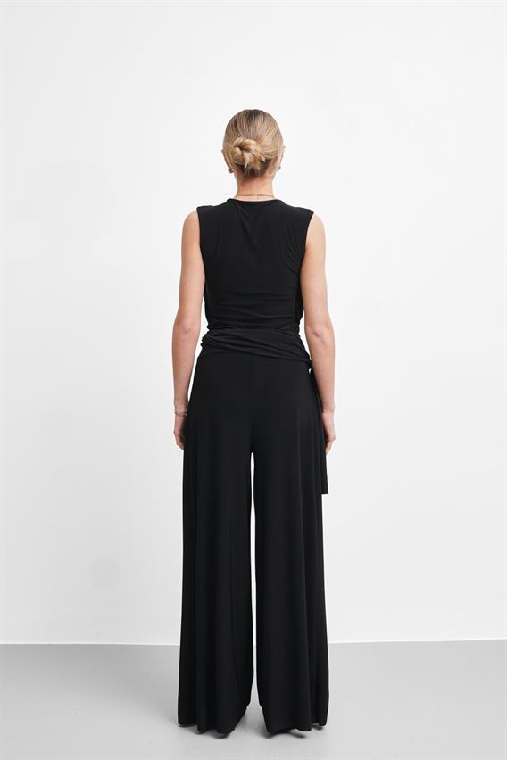 THEOW Holden Drape Detay Bodysuit Bluz Siyah Takım 