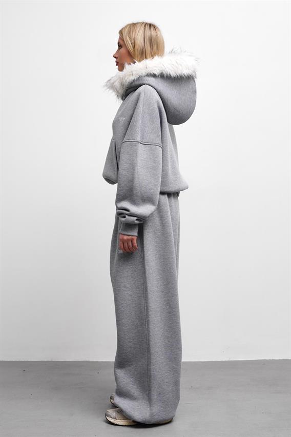 THEOW Kürk Detaylı Oversize Karmelanj Eşofman Takımı