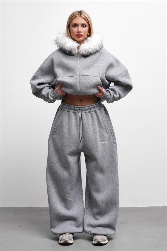 THEOW Kürk Detaylı Oversize Karmelanj Eşofman Takımı