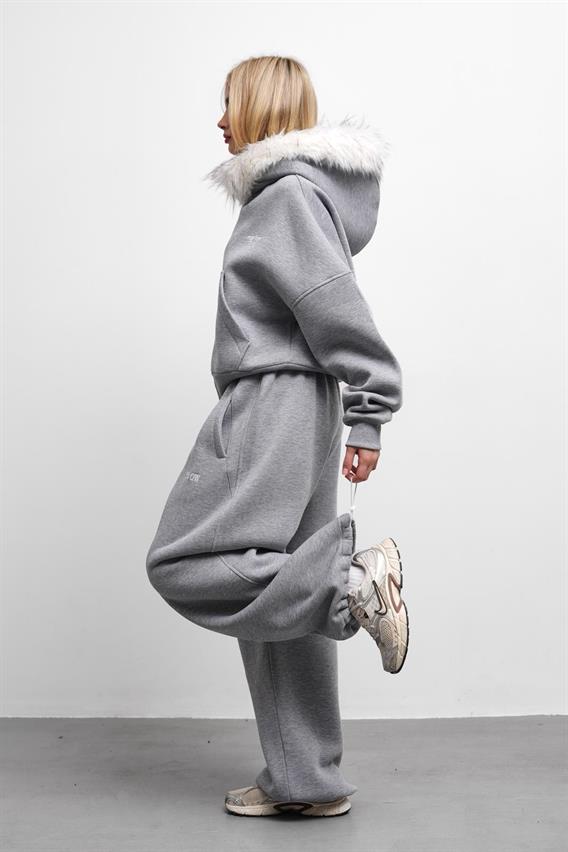 THEOW Kürk Detaylı Oversize Karmelanj Eşofman Takımı