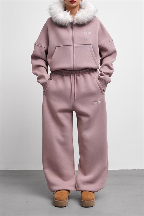 THEOW Kürk Detaylı Oversize Menekşe Eşofman Takımı