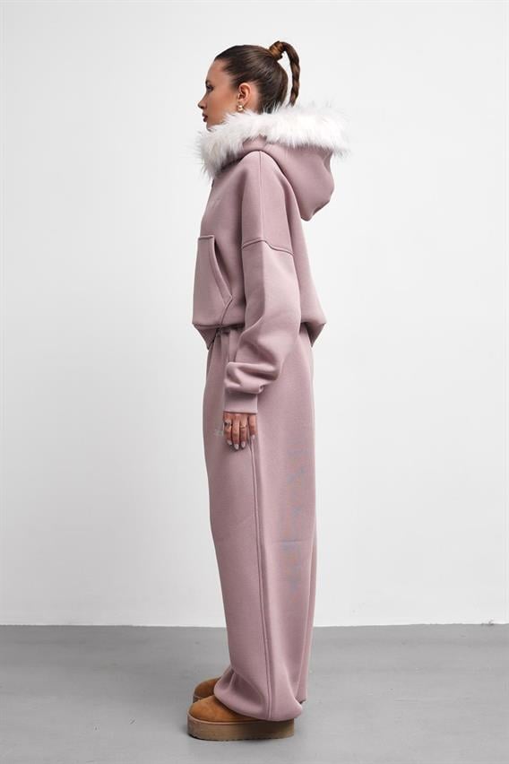 THEOW Kürk Detaylı Oversize Menekşe Eşofman Takımı