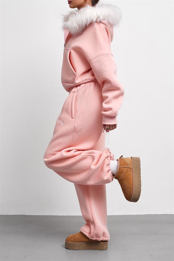 THEOW Oversize Toz Pembe Lastik Paça Tek Alt