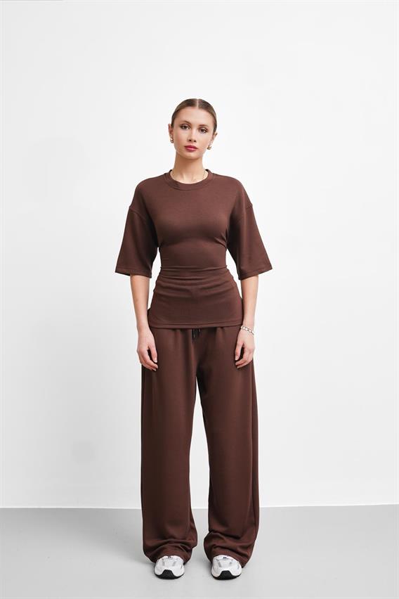 THEOW Willow Belden Bağlama Detay Modal Kahve Takım 