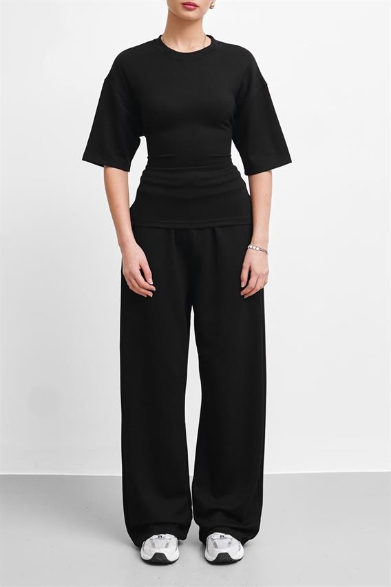 THEOW Willow Belden Bağlama Detay Modal Siyah Takım 