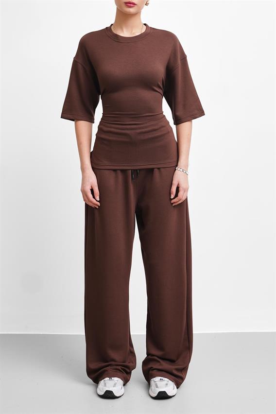 THEOW Willow Belden Bağlama Detay Modal Kahve Takım 