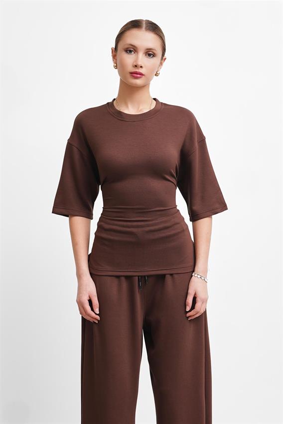 THEOW Willow Belden Bağlama Detay Modal Kahve Takım 