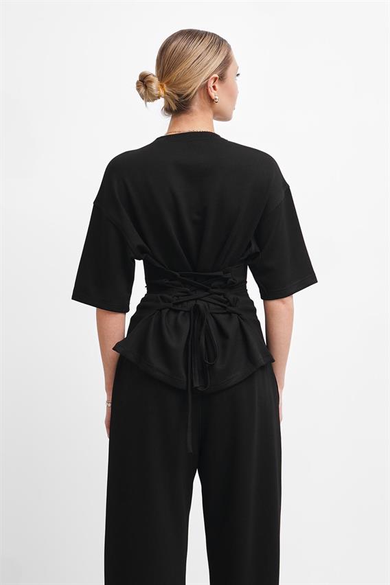 THEOW Willow Belden Bağlama Detay Modal Siyah Takım 