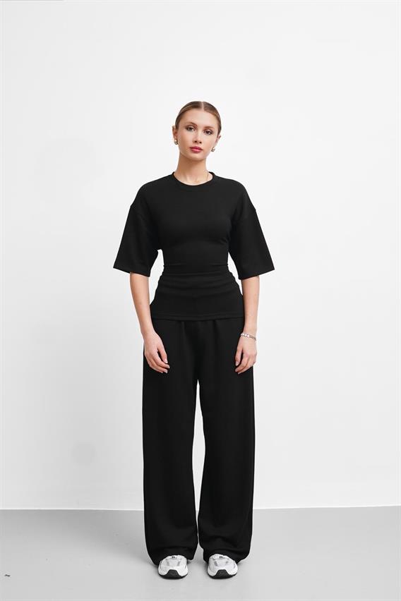 THEOW Willow Belden Bağlama Detay Modal Siyah Takım 