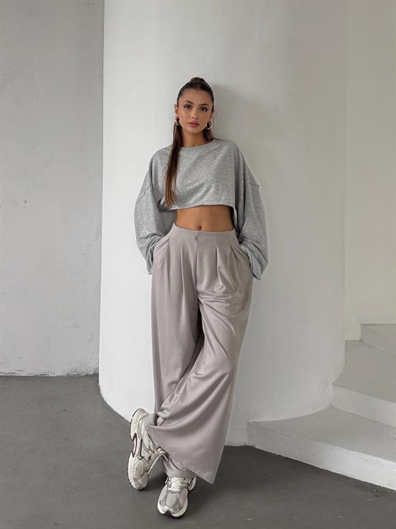 Yoyo Vizon Pileli Oysh Modal Palazzo Pantolon