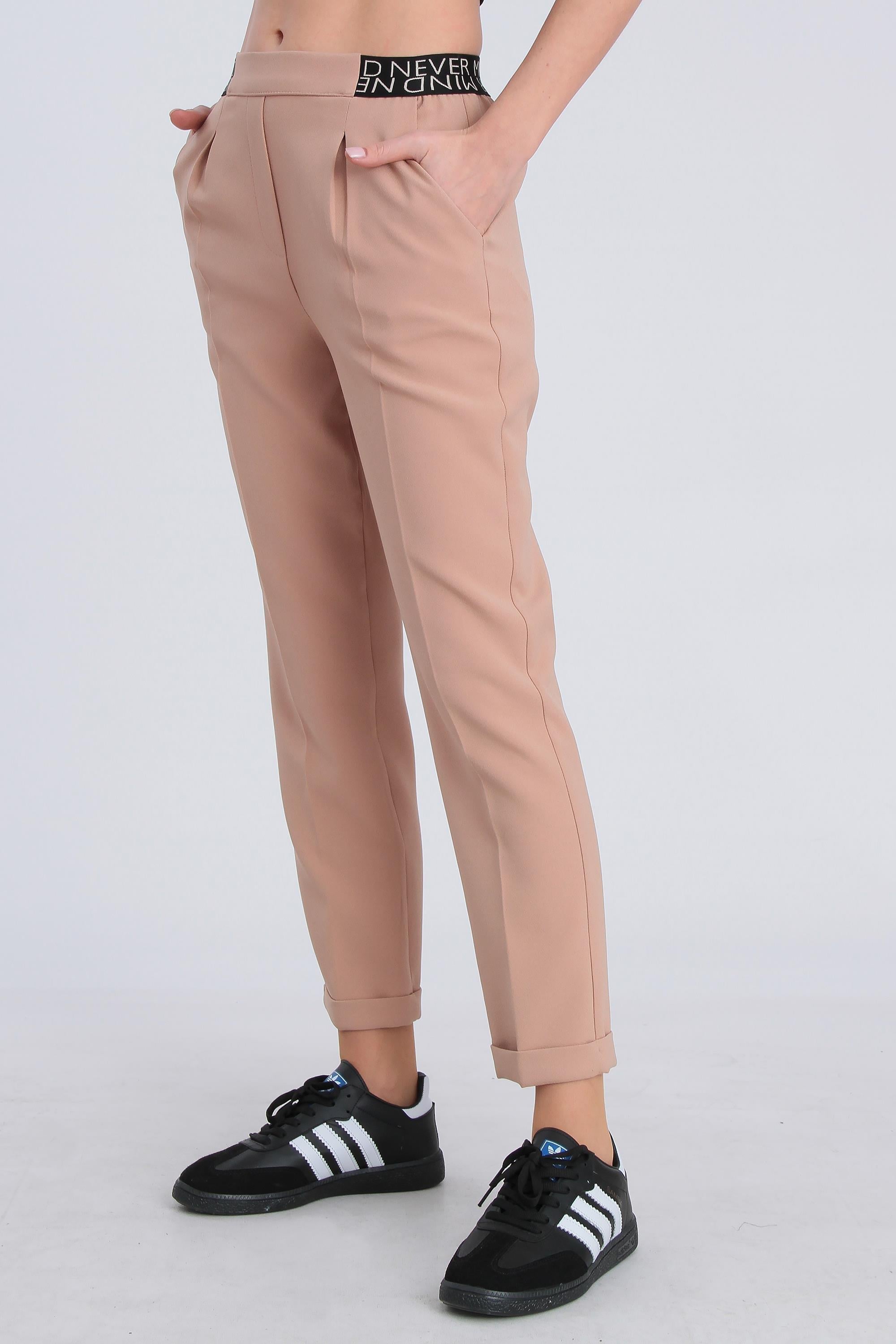 BELİ LASTİKLİ PANTOLON-50827 - CAMEL