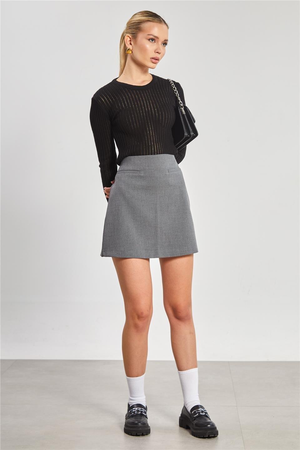 Fitilli triko body-6564 - Siyah